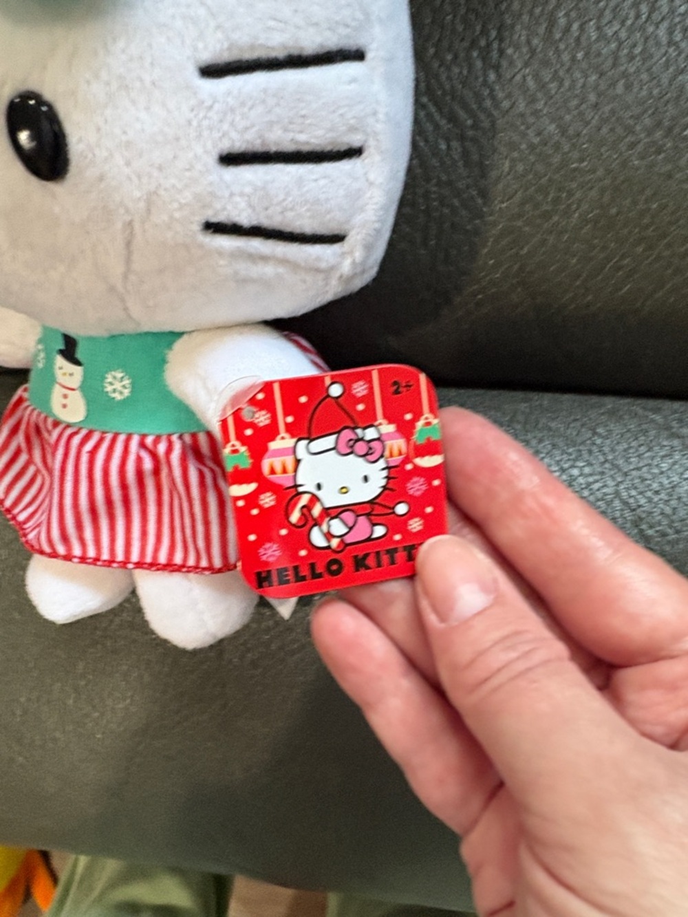 Hello kitty adorable plush in winter snowman dress red and green - Picture 3 of 6